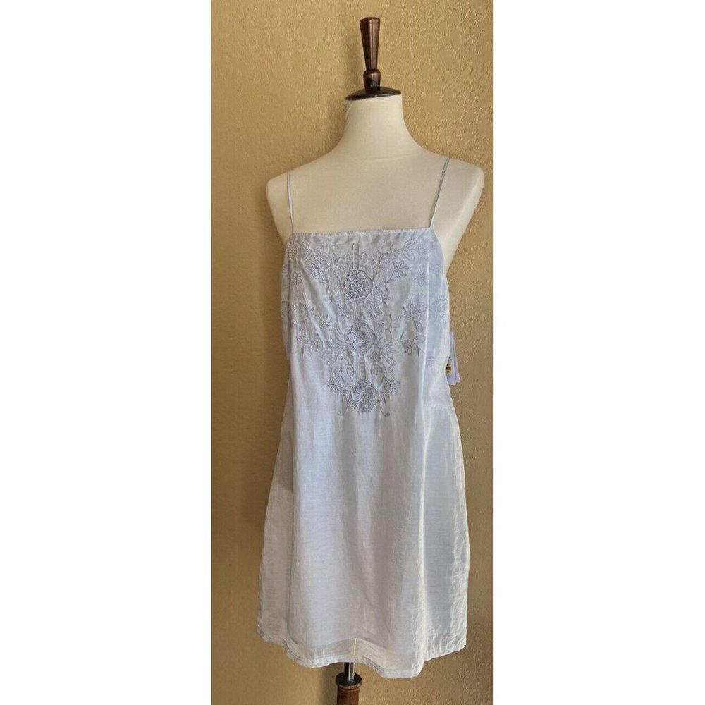 GUESS Womens Light Green Judy Embroidered Silk Blend Slip Dress Size S - Picture 2 of 10